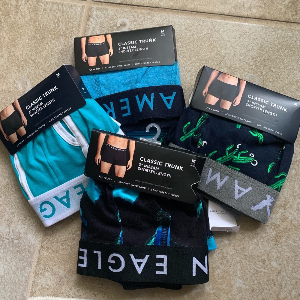 NWT AE Boxers 3” medium Classic Trunk Bundle